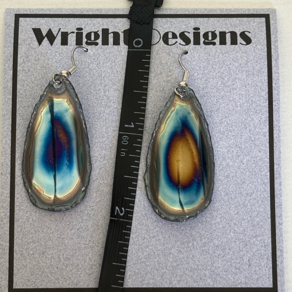Unique Handcrafted Steel Earrings 2 inch approx - Picture 4 of 7